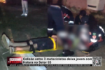 Colis&atilde;o entre 3 motocicletas deixa jovem com fratura no Setor 03 &ndash; V&iacute;deo