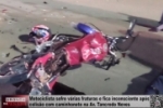 Fratura e traumatismo craniano: Motociclista &eacute; socorrido em estado grave ap&oacute;s colis&atilde;o com caminhonete em Ariquemes &ndash; V&iacute;deo