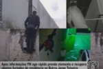 C&acirc;mera registra elemento pulando muro de resid&ecirc;ncias para fugir da PM &ndash; Comparsa foi preso e objetos recuperado &ndash; V&iacute;deo