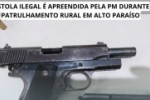 Pistola ilegal &eacute; apreendida pela PM durante patrulhamento rural em Alto Para&iacute;so