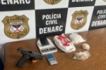Arma furtada da casa de policial &eacute; encontrada pelo Denarc em boca de fumo