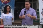 Ano letivo 2024: SEMED anuncia prazo para Chamada Escola at&eacute; dia 12/01 &ndash; V&iacute;deo 