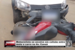 Motociclista se envolve em colis&atilde;o entre moto e carro na Av. Cana&atilde; &ndash; V&iacute;deo
