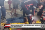 Homem &eacute; socorrido pelo SAMU ap&oacute;s acidente com motocicleta &ndash; V&iacute;deo