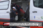 Homem &eacute; socorrido pelo SAMU ap&oacute;s colis&atilde;o entre carro e moto na Av. Perimetral Leste &ndash; V&iacute;deo