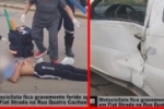 Acidente grave: Motociclista sofre fratura em colis&atilde;o com Fiat Strada na Rua 4 Cachoeiras no Setor 03 &ndash; V&iacute;deo