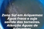 Moradores de v&aacute;rios setores reclamam que est&atilde;o recebendo &aacute;gua suja e fraca nas torneiras de casa, em Ariquemes &ndash; V&iacute;deo