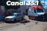 Colis&atilde;o entre moto e carro resulta em acidente grave no Setor 01 &ndash; V&Iacute;DEO