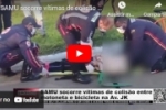 SAMU socorre v&iacute;timas de colis&atilde;o entre motoneta e bicicleta na Av. JK &ndash; V&Iacute;DEO