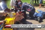Motociclista &eacute; socorrida ap&oacute;s colis&atilde;o entre carro e moto no Jardim Jorge Teixeira &ndash; V&iacute;deo