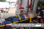 M&atilde;e e filho s&atilde;o socorridos pelo SAMU ap&oacute;s queda de moto em curva da BR&ndash;421 &ndash; V&iacute;deo