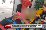 Motociclista &eacute; socorrido pelo SAMU ap&oacute;s colis&atilde;o entre ve&iacute;culos no Setor 09 &ndash; V&iacute;deo