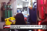 V&iacute;tima tem poss&iacute;vel fratura ap&oacute;s queda de moto no B&ndash;40 &ndash; V&iacute;deo