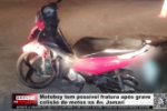 Motoboy tem poss&iacute;vel fratura ap&oacute;s grave colis&atilde;o de motos na Av. Jamari &ndash; V&iacute;deo