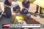 Idoso tem traumatismo craniano ap&oacute;s queda de moto na Av. JK &ndash; V&iacute;deo
