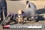 Duas pessoas ficam feridas ap&oacute;s colis&atilde;o na Av. JK de Ariquemes &ndash; V&iacute;deo
