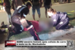 SAMU socorre homem ap&oacute;s colis&atilde;o de carro e moto na Av. Machadinho &ndash; V&iacute;deo