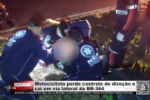Motociclista perde controle de dire&ccedil;&atilde;o e cai em via lateral da BR&ndash;364