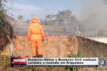 Bombeiro Militar e Bombeiro Civil realizam combate a inc&ecirc;ndio em Ariquemes &ndash; V&iacute;deo