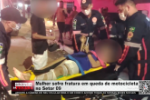 Mulher sofre fratura em queda de motocicleta no Setor 09 &ndash; V&iacute;deo
