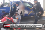 Pol&iacute;cia Militar recupera motocicleta furtada e conduz elemento com mandado de pris&atilde;o em aberto &ndash; V&iacute;deo