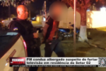 PM conduz albergado suspeito de furtar televisão em residência do Setor 02 – Vídeo