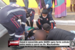 Casal &eacute; socorrido pelo SAMU ap&oacute;s forte colis&atilde;o entre moto e carro na Av. Machadinho &ndash; V&iacute;deo