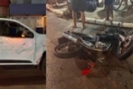 Mulher em moto fica em estado grav&iacute;ssimo em acidente com S10 em Porto Velho