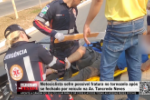 Motociclista sofre poss&iacute;vel fratura no tornozelo ap&oacute;s se fechado por ve&iacute;culo na Av. Tancredo Neves &ndash; V&iacute;deo