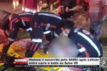 Homem &eacute; socorrido pelo SAMU ap&oacute;s colis&atilde;o entre carro e moto no Setor 09 &ndash; LIVE: ESTAMOS NO AR! PROGRAMA BRONCA DA PESADA