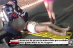 Jovem cai da garupa de motocicleta após condutor pular quebra molas na Av. Guaporé – Vídeo