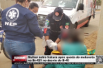 Mulher sofre fratura ap&oacute;s queda de motoneta na Br&ndash;421 no desvio do B&ndash;40 em Ariquemes &ndash; V&iacute;deo