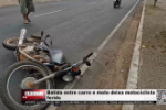 Batida entre carro e moto deixa motociclista ferido em Ji–Paraná – Vídeo