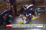 Homens s&atilde;o socorridos pelo SAMU ap&oacute;s acidente envolvendo duas motocicletas no Jardim das Palmeiras &ndash; V&iacute;deo