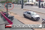 Carro fura sinal e bate em motociclista – BR–364 com Av. Aracaju em Ji– Paraná – Vídeo