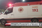 Motociclista sofre escoria&ccedil;&otilde;es e fratura perna ao colidir com caminhonete na Av. Diamantes &ndash; V&iacute;deo