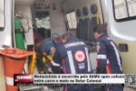 Motociclista &eacute; socorrido pelo SAMU ap&oacute;s colis&atilde;o entre carro e moto no Setor Colonial &ndash; V&iacute;deo