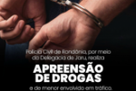 POL&Iacute;CIA CIVIL DE ROND&Ocirc;NIA APREENDE DROGAS E MENOR ENVOLVIDO EM TR&Aacute;FICO EM JARU