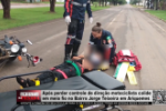 Após perder controle de direção motociclista colide em meio fio no Bairro Jorge Teixeira em Ariquemes – Vídeo
