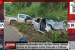 Colisão envolvendo três veículos deixa vítimas presas às ferragens entre Colorado e Vilhena – Vídeo
