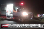 SAMU socorre vítimas de colisão entre motos e caminhonete na Av. Hugo Frey em Ariquemes – Vídeo