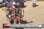 Homem é socorrido após se envolver em colisão entre moto e carro no Setor 12 de Ariquemes – Vídeo