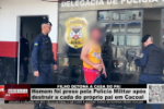 Homem foi preso pela Polícia Militar após destruir a casa do próprio pai em Cacoal – Vídeo