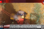 Bombeiro Militar e SAMU socorrem mulher que caiu em fossa no St de Chácaras após o bairro Zona Sul – Vídeo