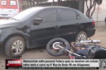 Motociclista sofre possível fratura após se envolver em colisão entre moto e carro na 4ª R. St 06 em Ariquemes – Vídeo