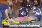 SAMU é acionado para socorre duas vitimas de colisão entre motos na Rua Palmas do Setor 09 em Ariquemes – Vídeo