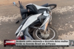 Acidente entre motoneta e bicicleta deixa mulher ferida na Avenida Brasil em Ji–Paraná – Vídeo