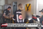 Senhora é socorrida após sofrer queda de moto na BR 364 sentido Jaru – Vídeo