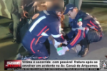 Vítima é socorrida com possível fratura após se envolver em acidente na Av. Canaã de Ariquemes – Vídeo