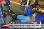 SAMU socorre vítimas de colisão entre moto e bicicleta na Av. Canaã em Ariquemes – Vídeo